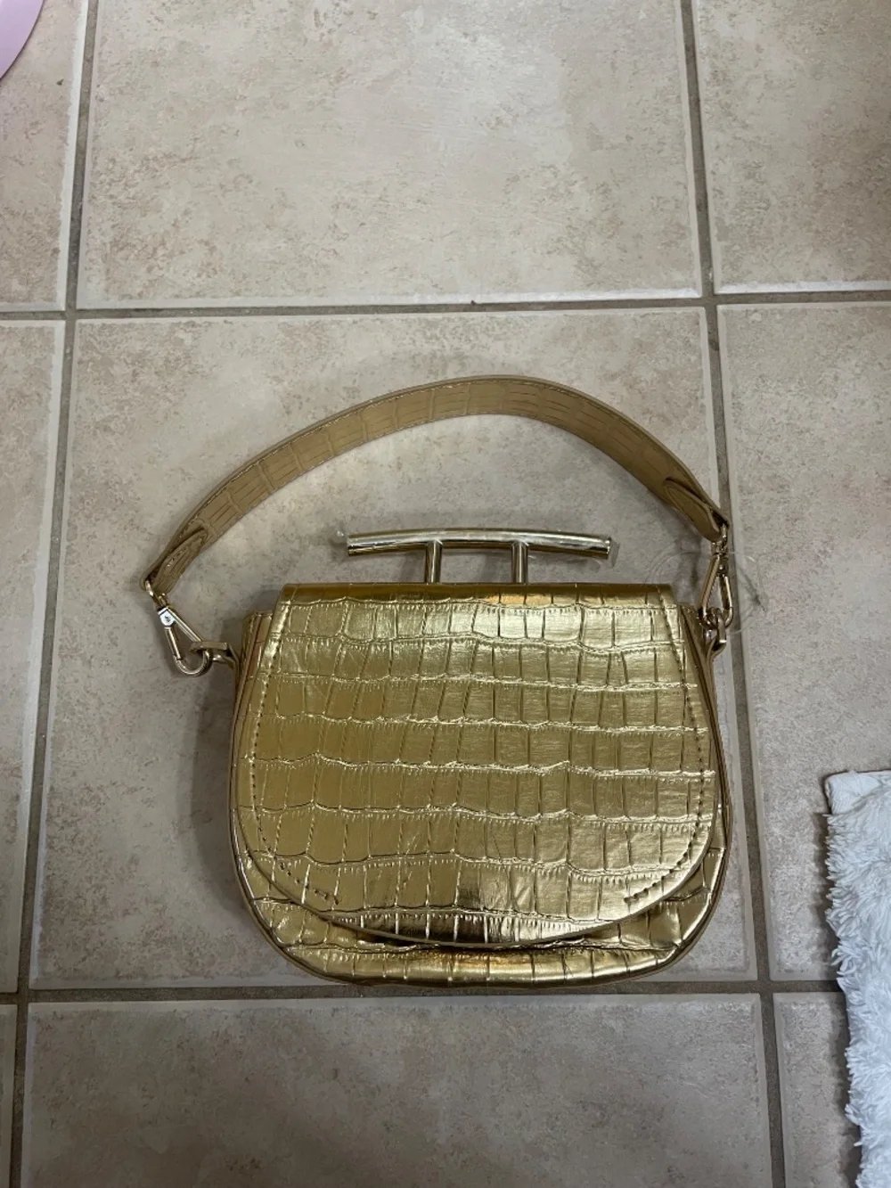 Gold Zara croc print bag purse - Picture 8 of 8